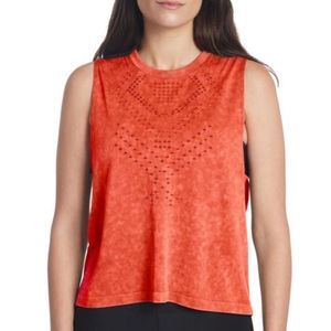 NWT! Sage Activewear Women's Sleeveless Tribal Tank Top/Muscle Shirt Small Orang